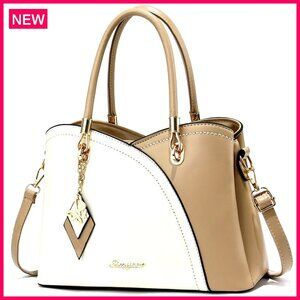 Synthetic Leather Tote Bag with Multiple Pockets and Carrying Options